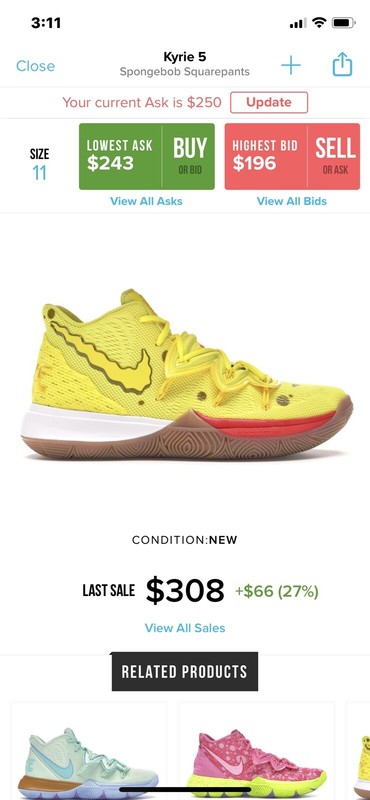 kyrie spongebob size 11